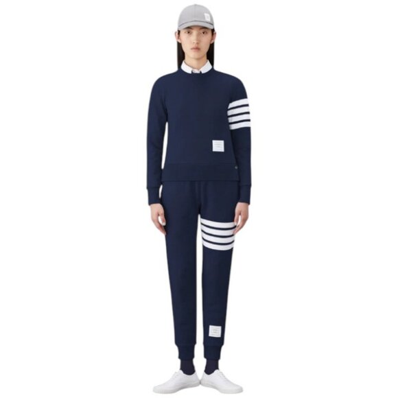 Thom Browne navy blue classic loopback 4-bar sweatshirt size 2 - Picture 2 of 6